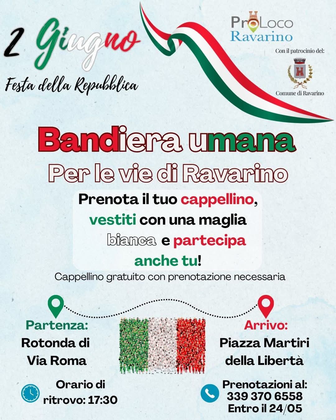 Ravarino in festa per il 2 giugno: una giornata tra Tricolore umano, memoria e musica
