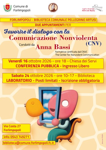 EVENTO RINVIATO – Alla Biblioteca Artusi due appuntamenti sulla Comunicazione Nonviolenta